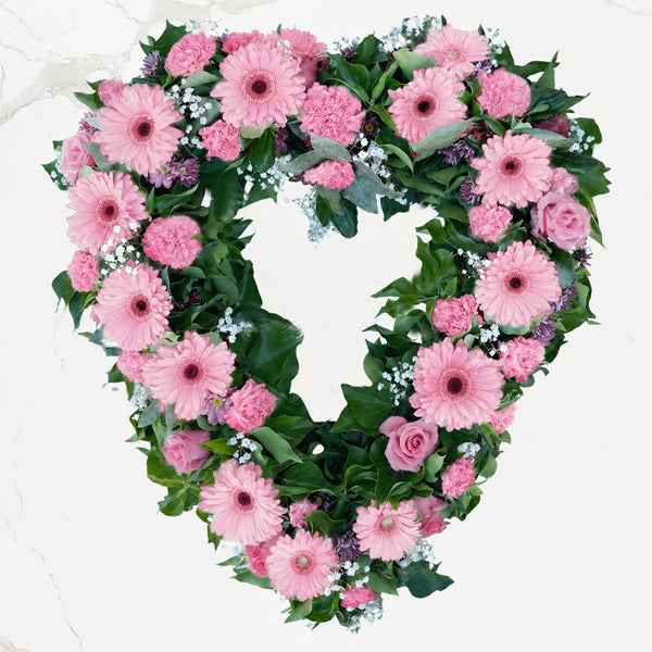 Adored - Extra Large Heart Wreath Pink