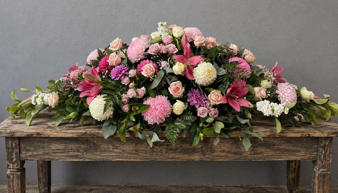 Premium Pastel Casket Flowers